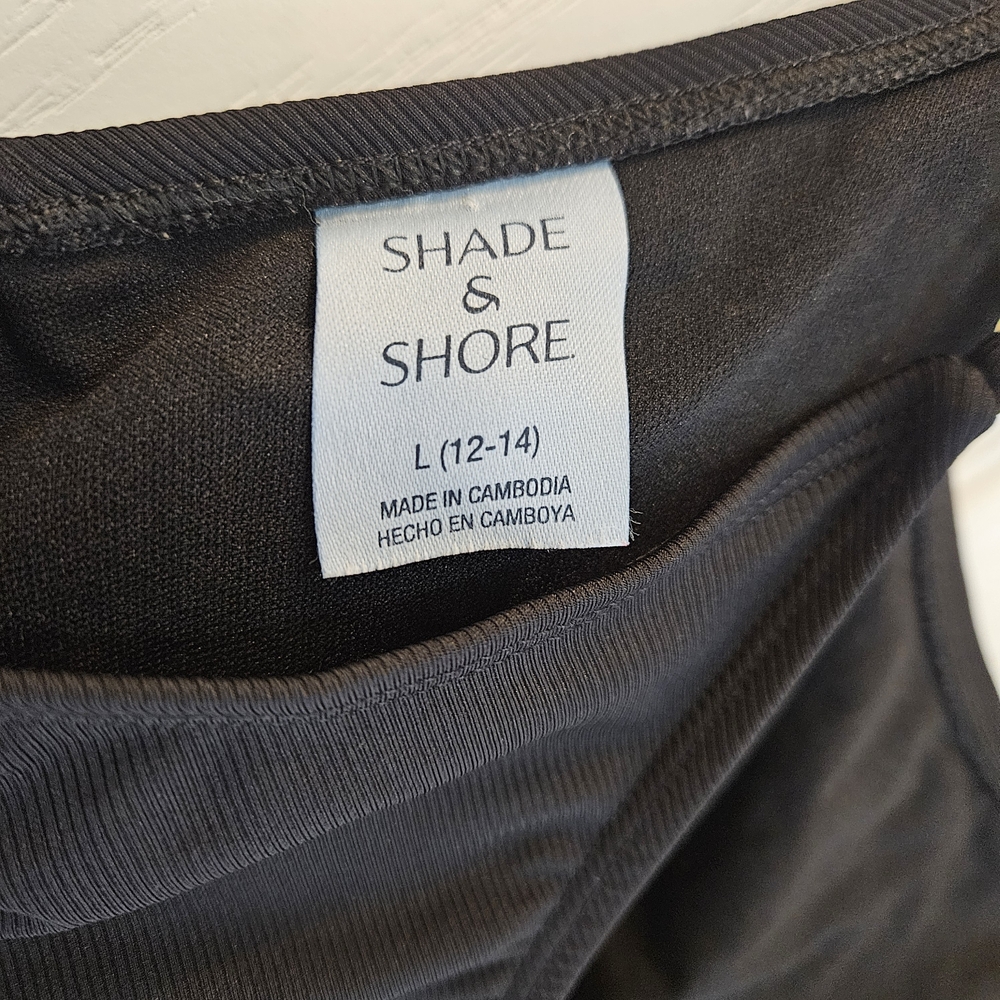 Shade & Shore Ribbed Adjustable Drawstring Medium Coverage One Piece Swimsuit - Picture 6 of 7